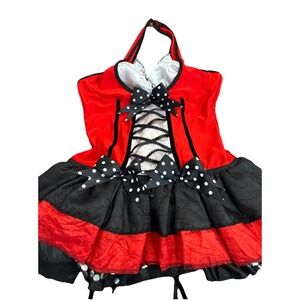 Vintage Sexy Red Riding Hood Little Fairy Tale Fancy Dress Cosplay Garter Belt